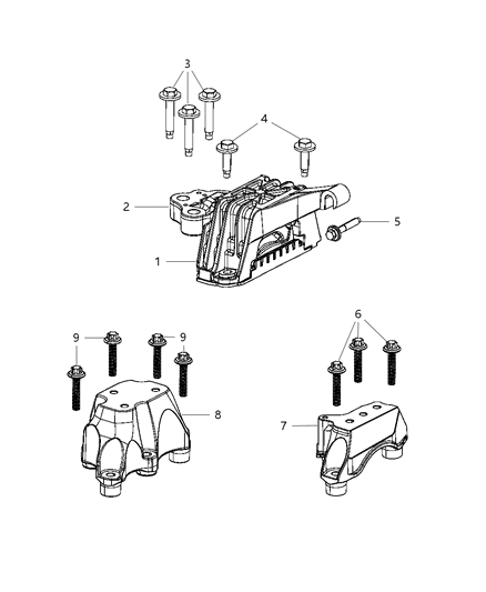 2013 Dodge Dart Engine Mounting Left Side Diagram 3