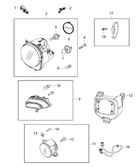 2019 Jeep Renegade Headlamp Diagram for 68439313AA