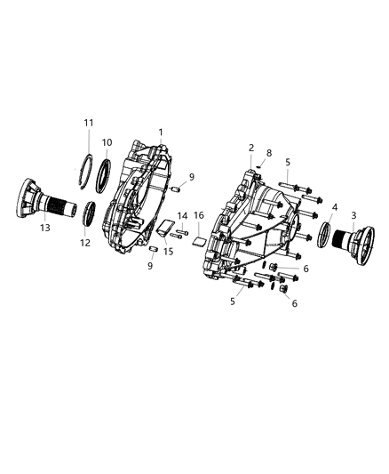 2015 Jeep Grand Cherokee Case & Related Parts Diagram