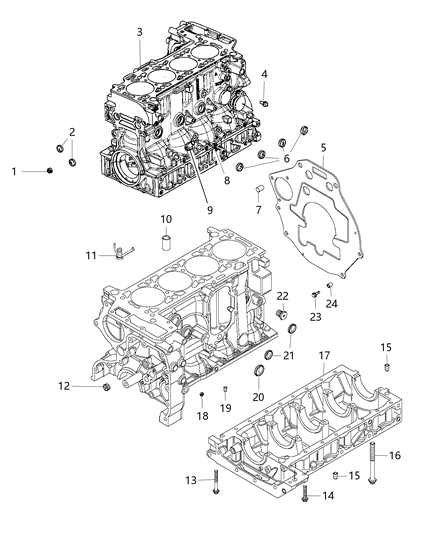 2016 Ram ProMaster 1500 Cylinder Block & Hardware Diagram 1