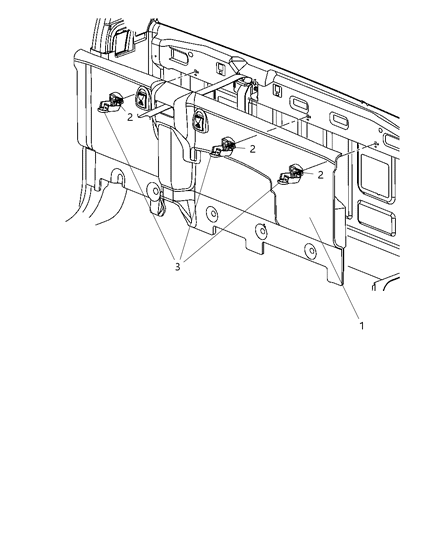 2011 Ram 3500 Rear Cab Trim Panel Diagram