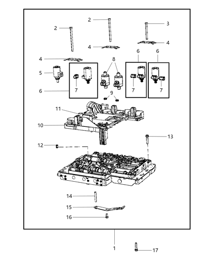 2011 Jeep Grand Cherokee Valve Body & Related Parts Diagram 2