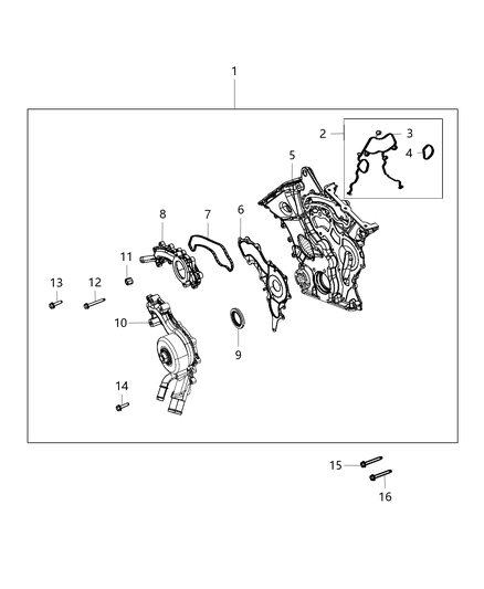 2019 Chrysler Pacifica Timing Case Cover Diagram 3