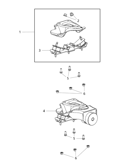 2019 Ram 2500 INSULATOR-Transmission Support Diagram for 52122543AE