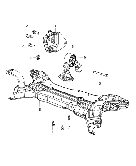 2015 Jeep Compass Engine Mounting Rear Diagram 3