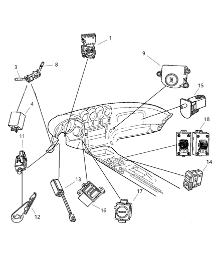 2006 Dodge Viper Switches Instrument Panel - Console Diagram