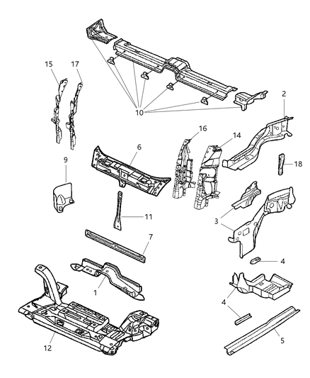 2006 Chrysler PT Cruiser CROSSMEMBER-Front Suspension Diagram for 5272888AF