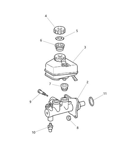 2007 Chrysler Crossfire Brake Master Cylinder Diagram