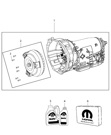 2014 Dodge Challenger Trans Kit-With Torque Converter Diagram for 68147484AD