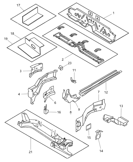 1997 Dodge Neon CROSSMEMBER-Front Suspension Diagram for 4656116