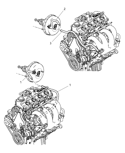 2005 Dodge Neon Vacuum Hoses Diagram 1