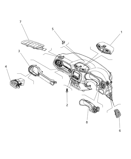 2017 Jeep Renegade Instrument Panel Trim, Outlets Diagram 2