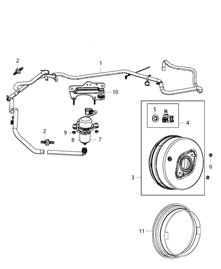 2021 Jeep Grand Cherokee Booster & Pump, Vacuum Power Brake, Hydro Booster Diagram