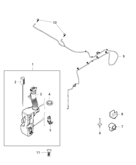 2020 Jeep Renegade Washer System, Front Diagram