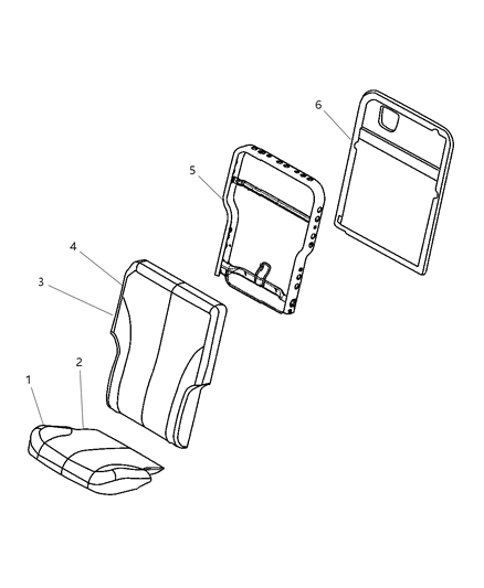 2004 Chrysler Pacifica Rear Seat Cushion Diagram for 1BC341DVAA