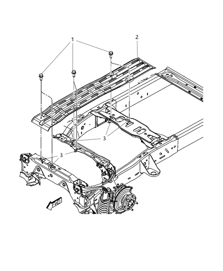 2007 Dodge Dakota Skid Plate And Mounting Diagram 2