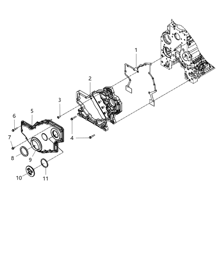 2008 Dodge Ram 2500 Timing Gear Housing And Front Cover Diagram