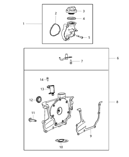 2016 Jeep Cherokee Gasket-Oil Pump Diagram for 68219767AA