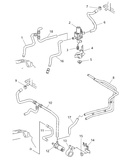 2003 Dodge Sprinter 3500 Plumbing - Heater Diagram 1