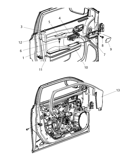 2015 Chrysler 300 PANELASSY-Front Door Trim Diagram for 5PG511XBAE