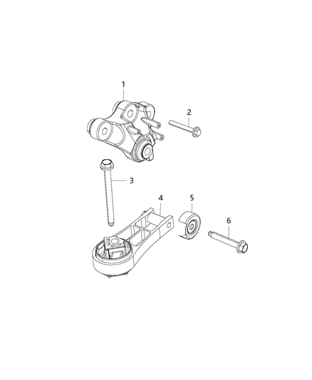 2019 Chrysler Pacifica Engine Mounting Front / Rear Diagram 2