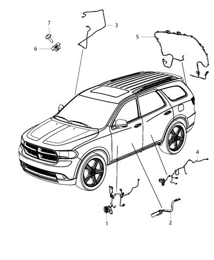 2017 Dodge Durango Wiring-Rear Door Diagram for 68251741AB