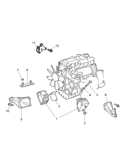 2005 Dodge Sprinter 3500 Shield-Engine Mount Diagram for 5117714AA