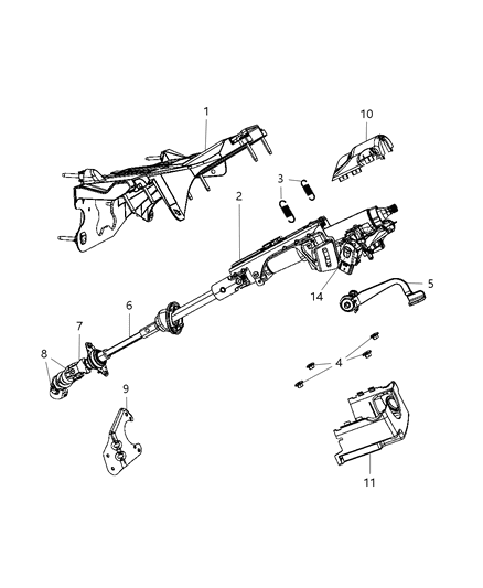 2012 Jeep Liberty Column-Steering Diagram for 5057349AI