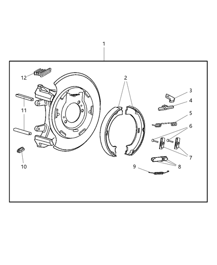 2006 Jeep Wrangler Parking Brake Assembly, Rear, Disc Diagram