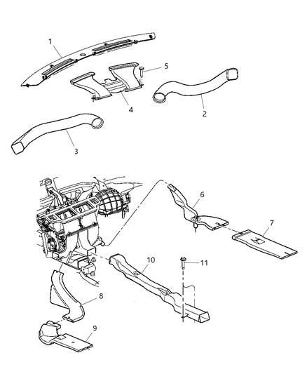 2006 Dodge Magnum Air Distribution Ducts Diagram