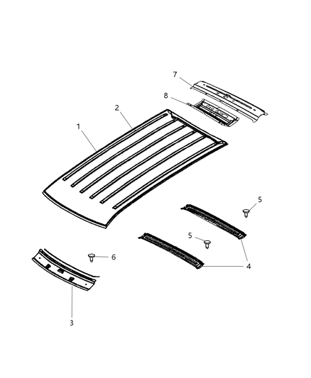 2011 Jeep Liberty Panel-Roof Diagram for 68066757AA