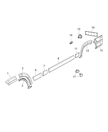 2016 Ram ProMaster 1500 Molding-Side SILL Diagram for 1ZT40LAHAA