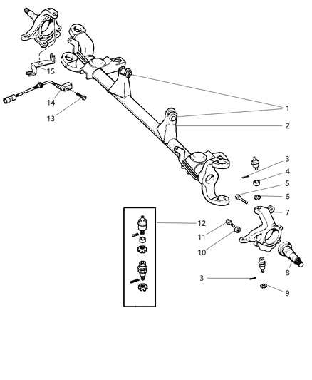 2000 Jeep Cherokee Housing - Front Axle Diagram 1