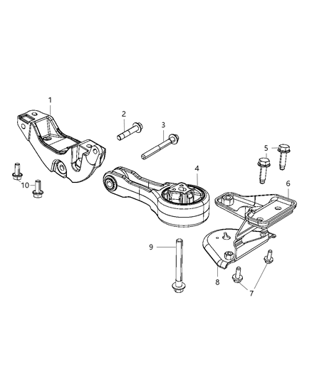 2012 Dodge Journey Engine Mounting Rear Diagram 3