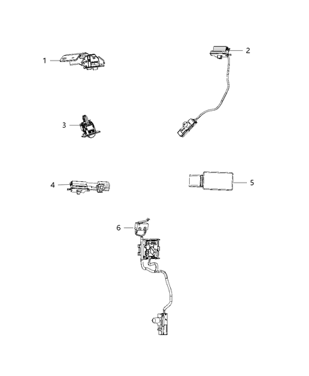 2019 Jeep Wrangler Lighting, Interior Diagram 1