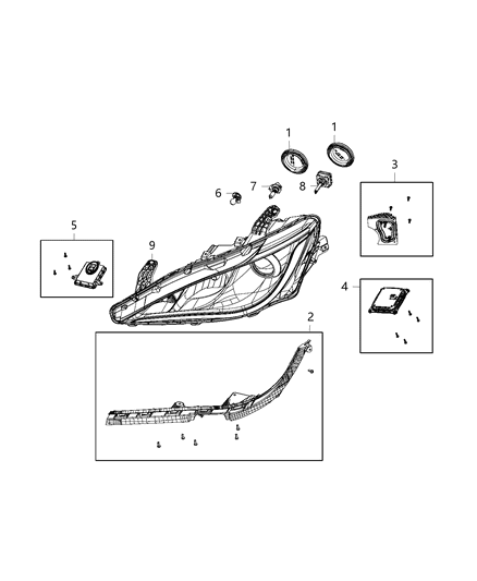 2018 Chrysler Pacifica Parts, Headlamp Service Diagram 5