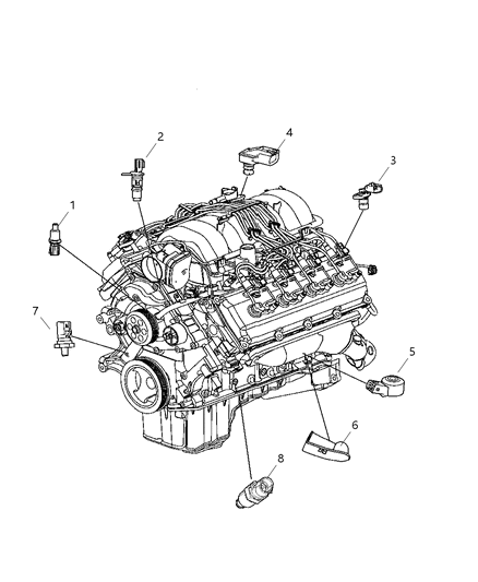 2007 Jeep Commander Sensors - Engine Diagram 2