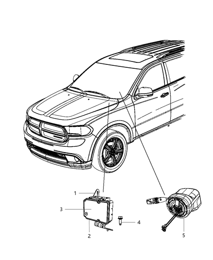 2012 Dodge Durango Modules, Brake, Suspension & Steering Diagram