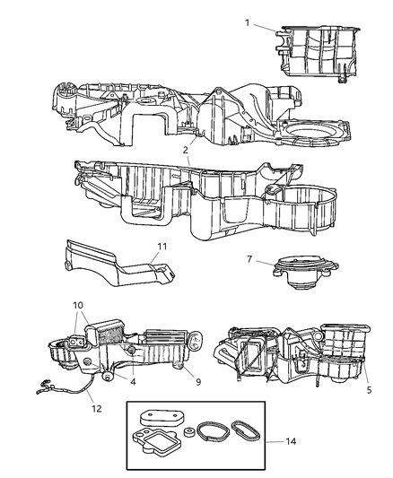 2005 Chrysler PT Cruiser Motor-Blower With Wheel Diagram for 5073567AA