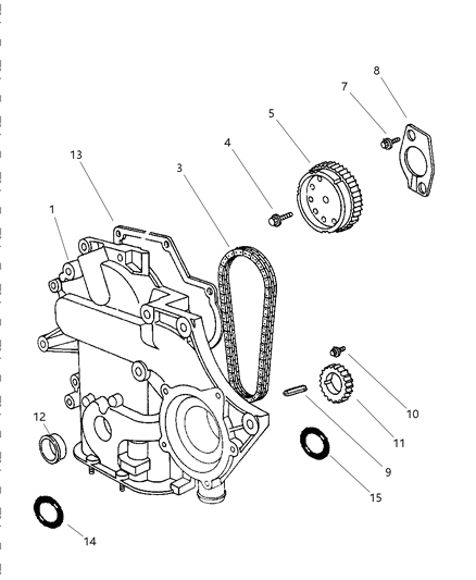 1998 Dodge Grand Caravan Timing Belt / Chain & Cover Diagram 3