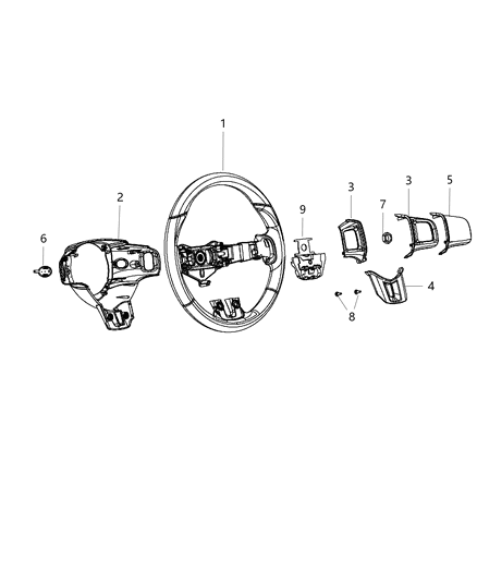 2013 Dodge Dart Wheel-Steering Diagram for 1TL35LA8AF