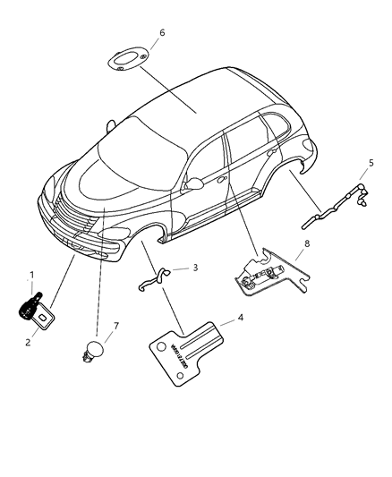 2005 Chrysler PT Cruiser Sensor-Intrusion Module Diagram for RP45MF1AD