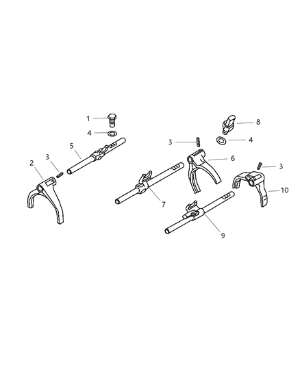 2003 Chrysler Sebring Fork & Rails Diagram 2