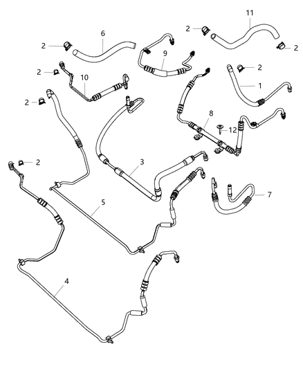 2013 Jeep Wrangler Line-Power Steering Pressure Diagram for 68078358AE