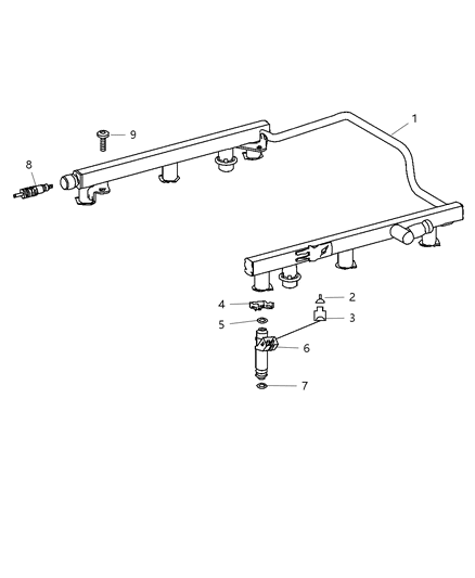 2008 Dodge Sprinter 3500 Fuel Rail & Related Diagram