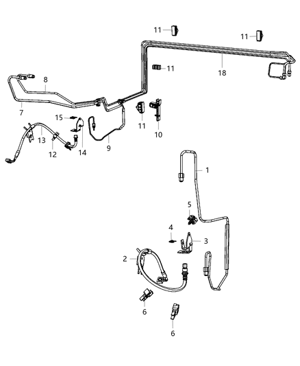 2016 Chrysler 300 Front Brake Lines & Hoses Diagram 3