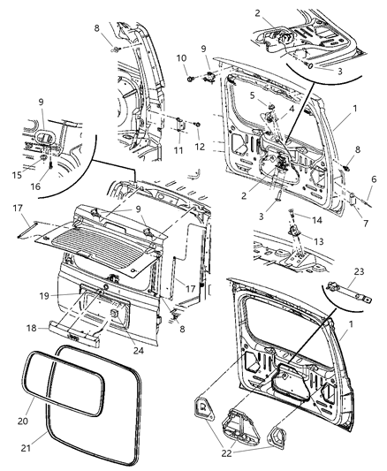 2006 Jeep Commander Handle-LIFTGATE Diagram for 1FN64EDAAA