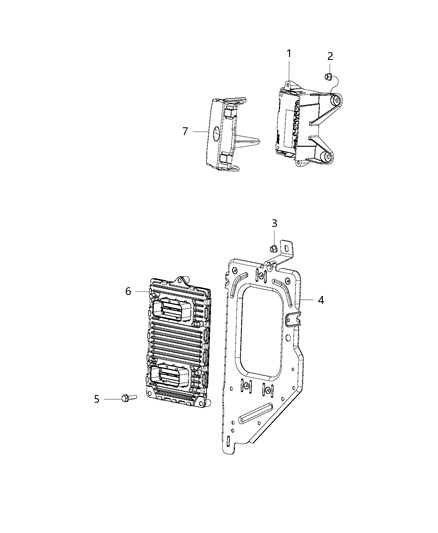 2014 Ram 3500 Modules, Engine Compartment Diagram 1