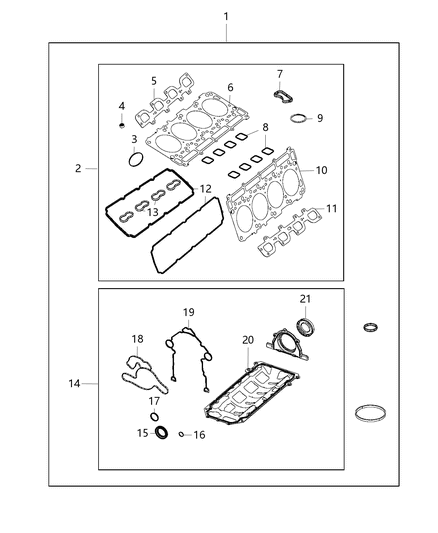 2009 Dodge Ram 1500 Engine Gasket / Install Kits Diagram 3