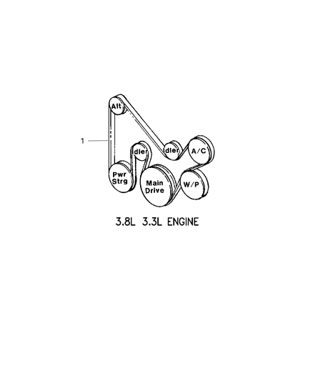 2005 Dodge Grand Caravan Drive Belts Diagram 1